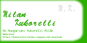 milan kukorelli business card
